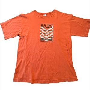 Old Navy Trooper Mens Graphic T Shirt Burnt Orange Short Sleeve Crew Neck Sz XXL